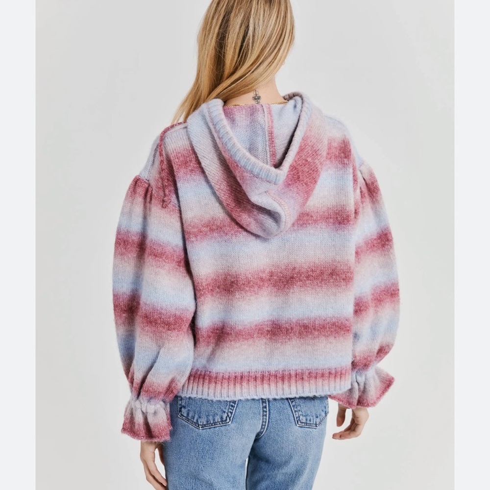 Something Navy Ombre Striped Hoodie in Blue Combo - Picture 2 of 9